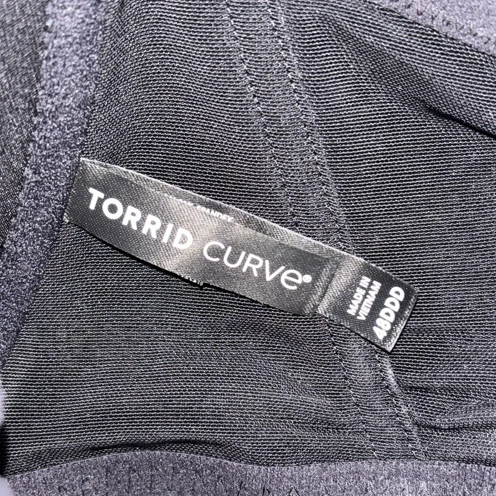 Torrid Curve Push-Up Plunge Racerback Bra Black Front Closure Size 48DDD